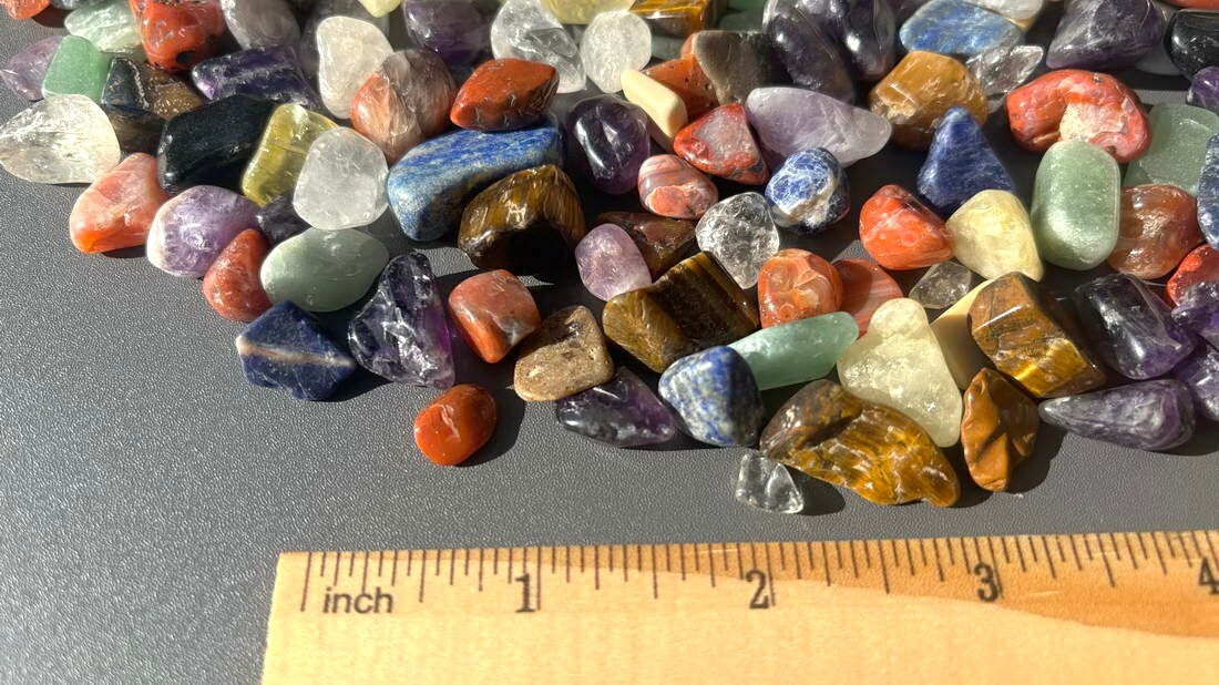 1 LB Bulk Mixed Natural Quartz Crystal Mineral Tumbled Chips Stones