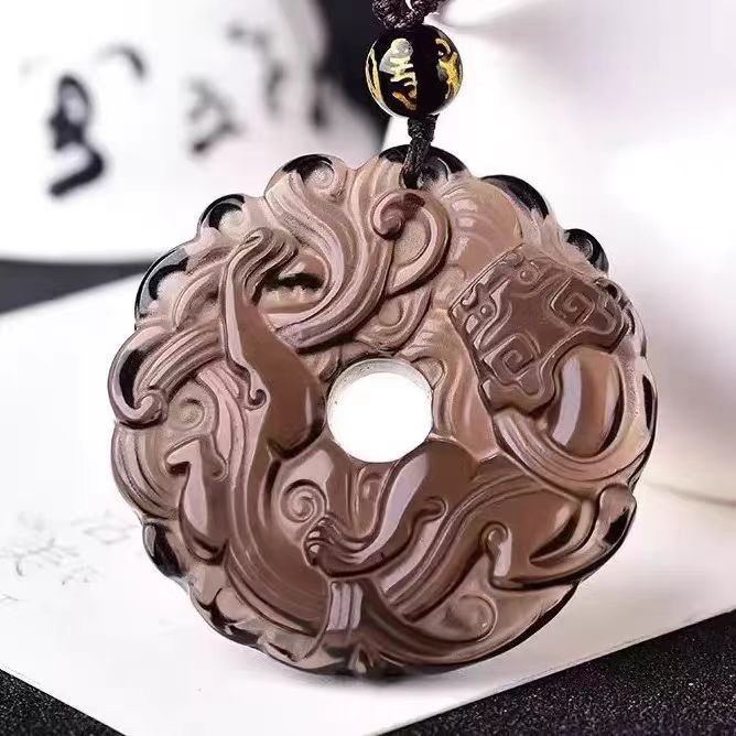 Natural ice Obsidian Stone Fashion Pendant AAAA