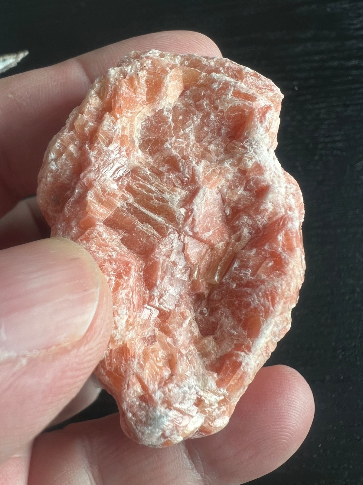 Large Raw Sunstone – Fire Calcite, Raw Sunstone Chunk 6×4.5cm 95g