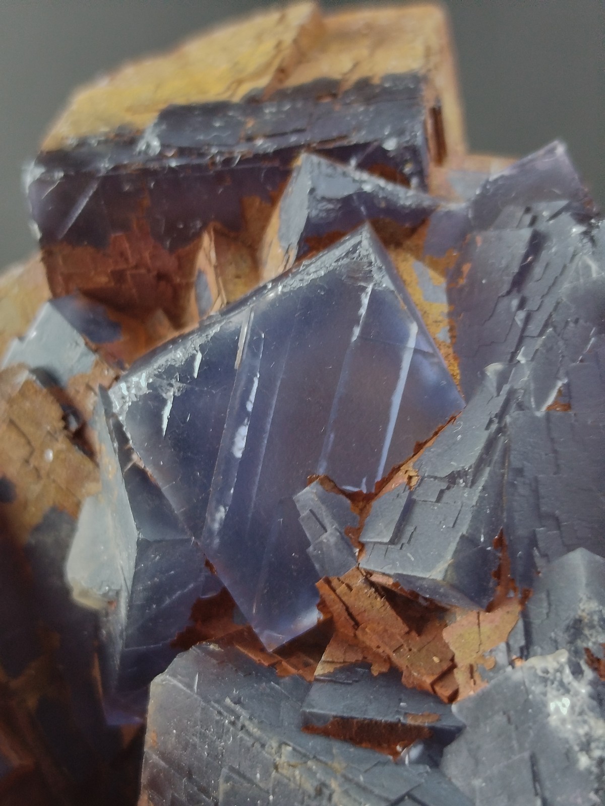 3.53lbs Natural Cubic Dark Blue Phantom Fluorite Crystal Mineral Specimen