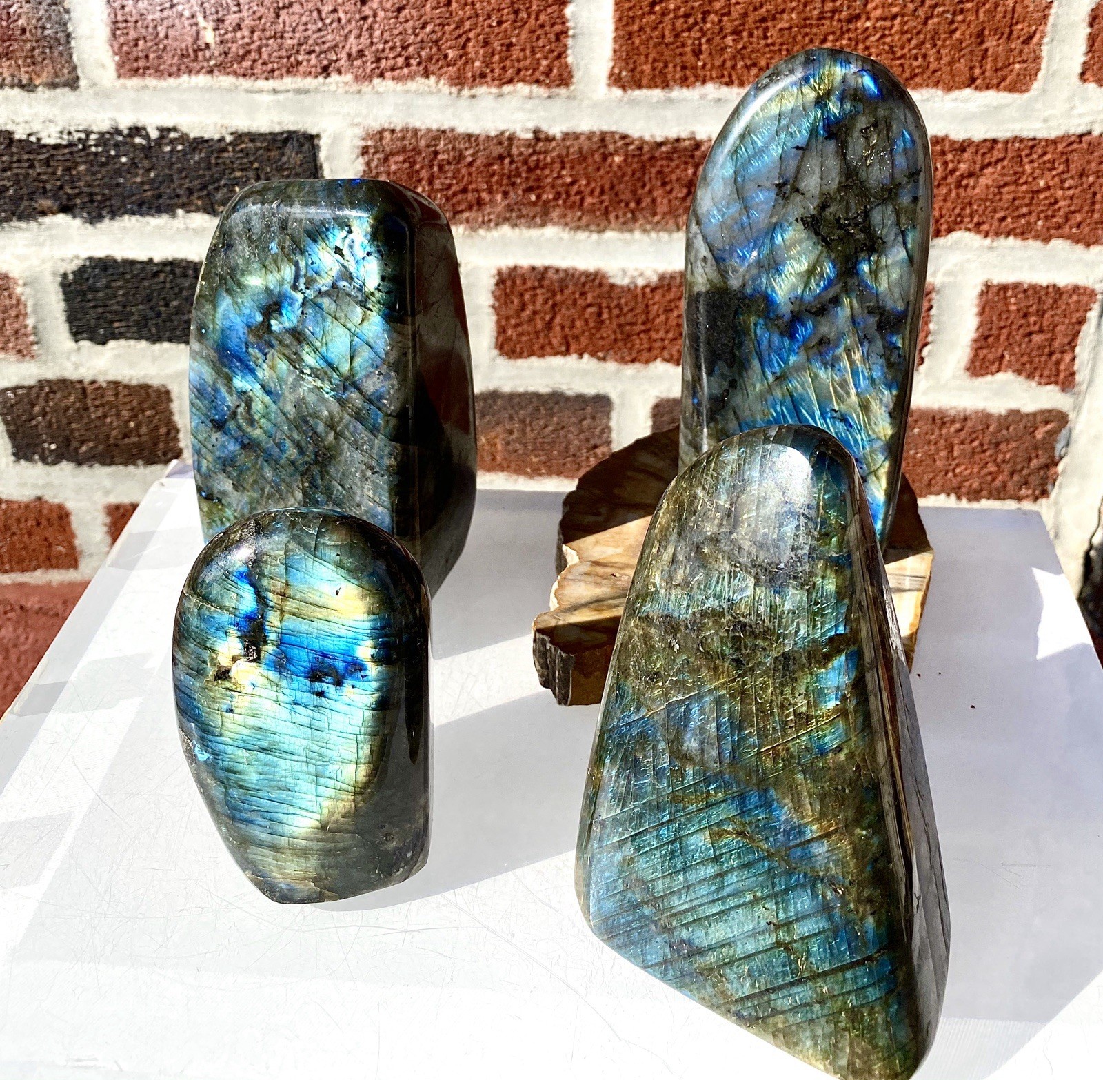 Wholesale Lot 3-5 Pcs Natural Labradorite Freeform Crystal 7.8-8 Lbs