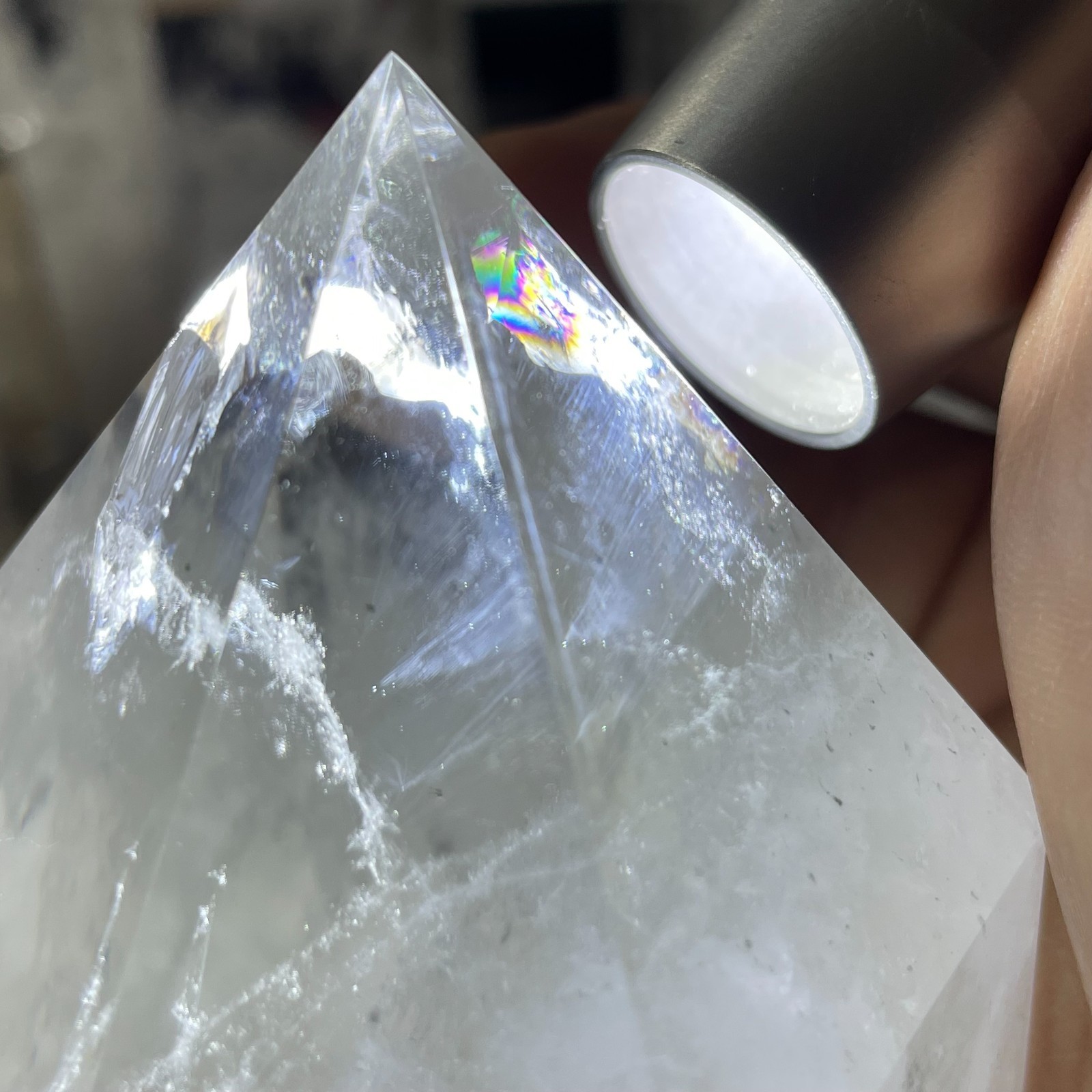 ALL 2.8LB Natural clear quartz Blue needle obelisk crystal point healing G6961