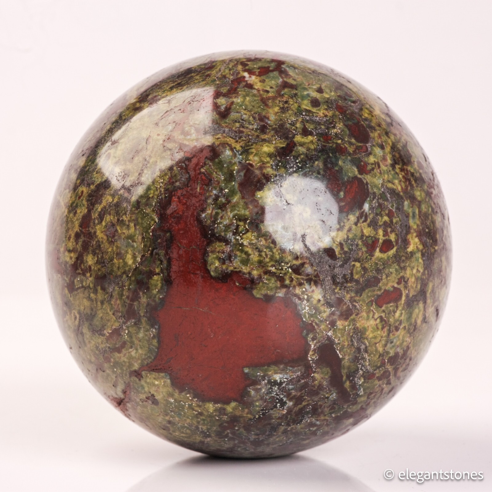 495g68mm Dragon Blood Sphere Crystal Ball Stone Quartz Reiki Healing Jasper