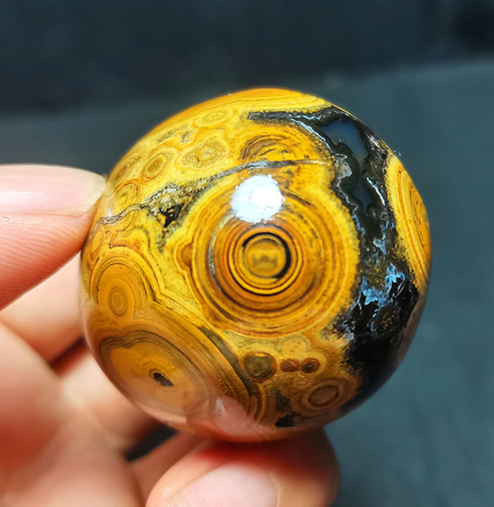 Rare 98G Natural Inner Mongolia Gobi Eye Agate Geode Collection Healing WYY2862