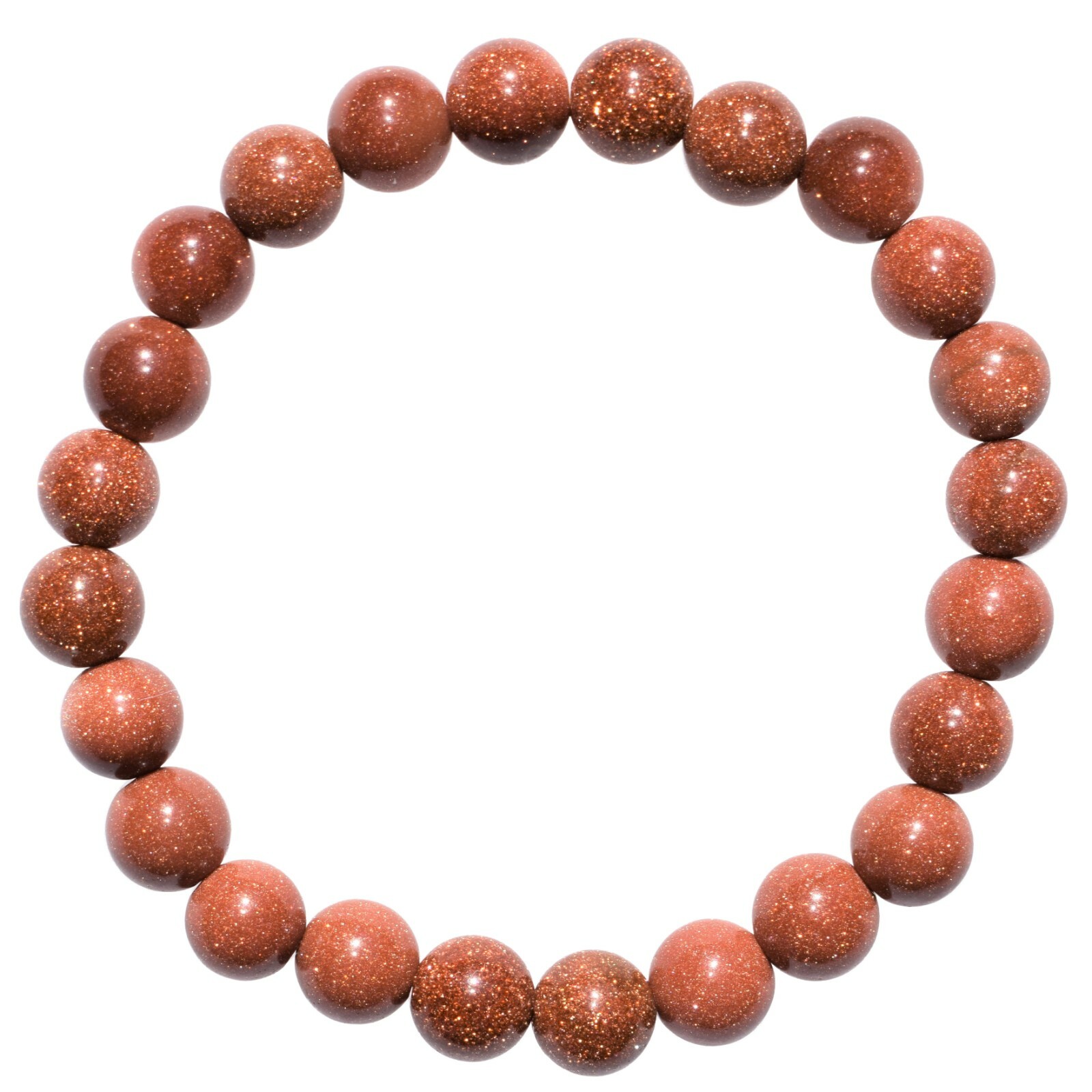 CHARGED Red Goldstone Stretchy 8mm Bead Bracelet + Baby Selenite Puffy Heart