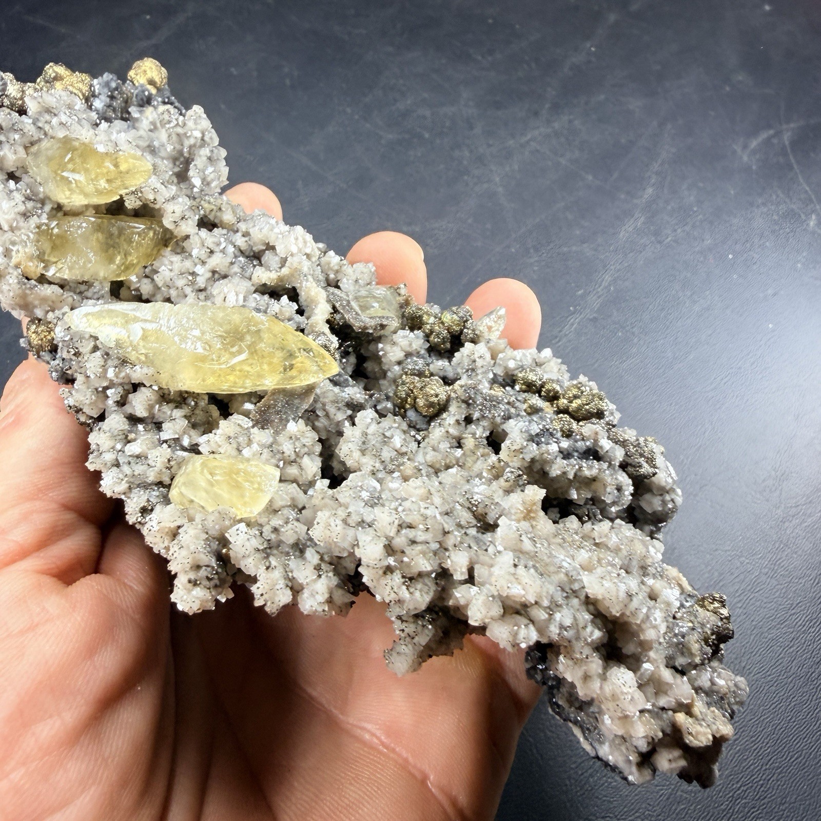 Calcite Botryoidal Chalcopyrite Dolomite Crystal Combo / Missouri *Video