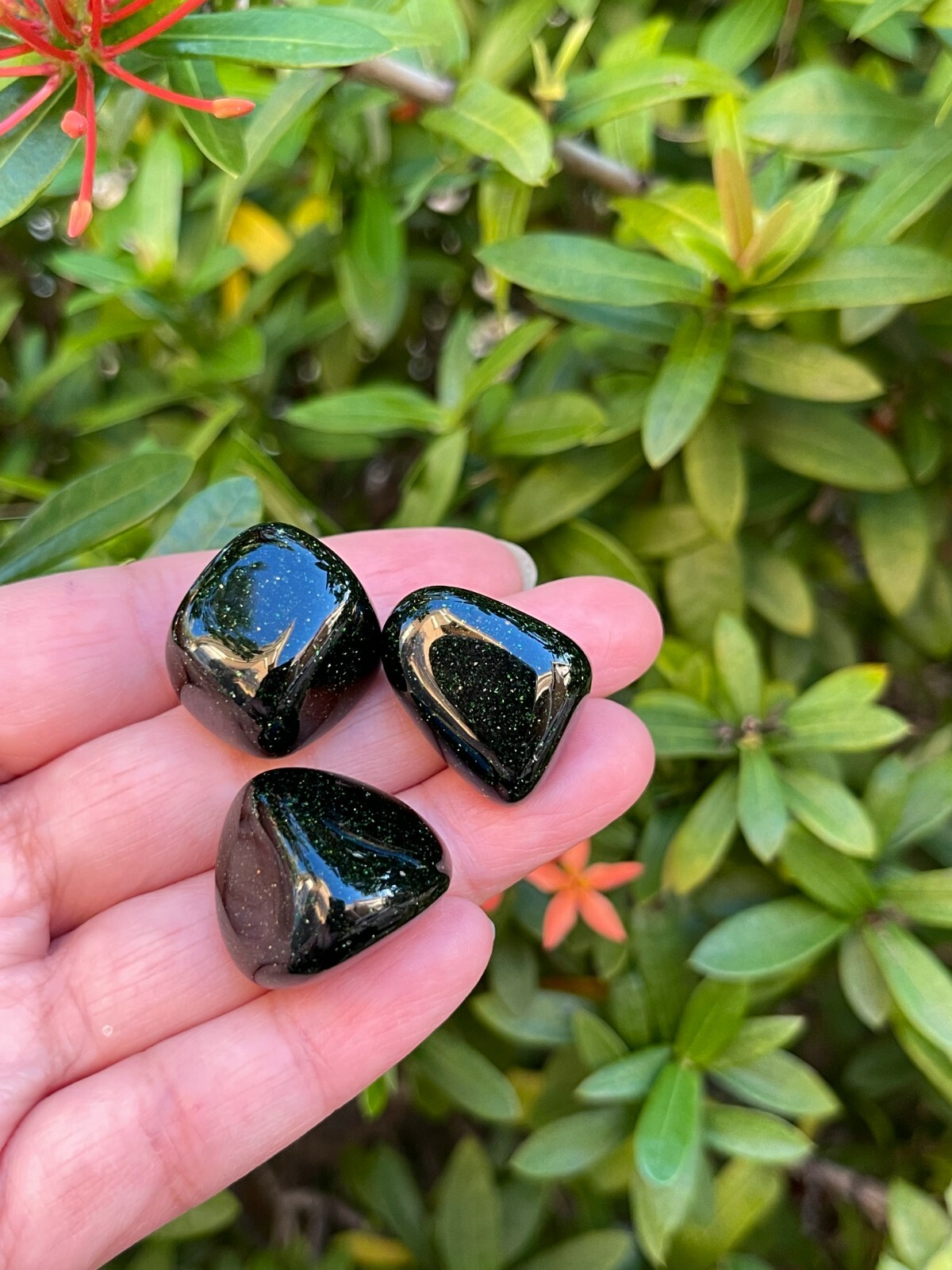 Grade A++ Green Goldstone Tumbled Stones 0.75″ – 1″, Pick How Many