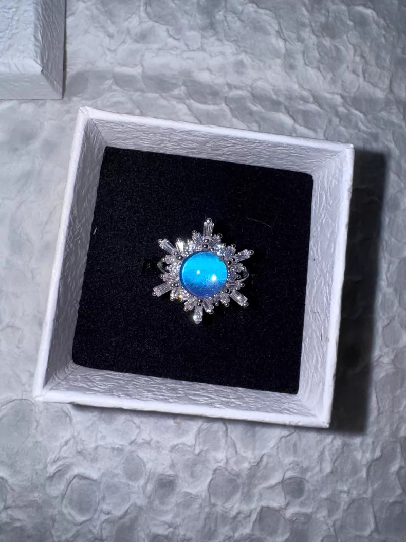 Handmade Blue Morpho Butterfly Wing Jewelry Set, Snowflake Design, Gift for Her