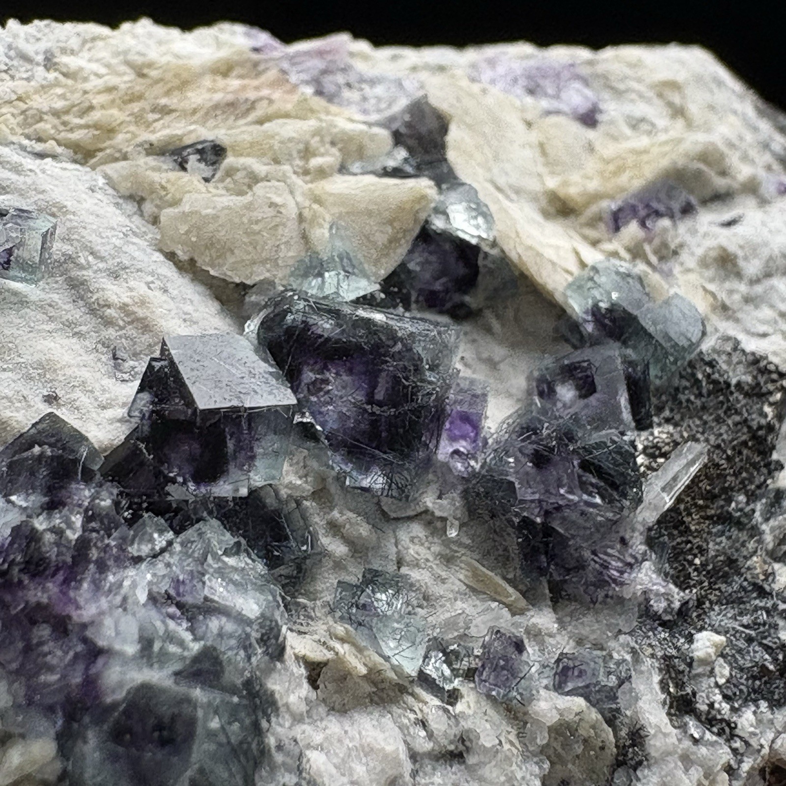 Natural Phantom Fluorite w/ Rutile & Quartz Cluster Raw Specimen Inner Mongolia