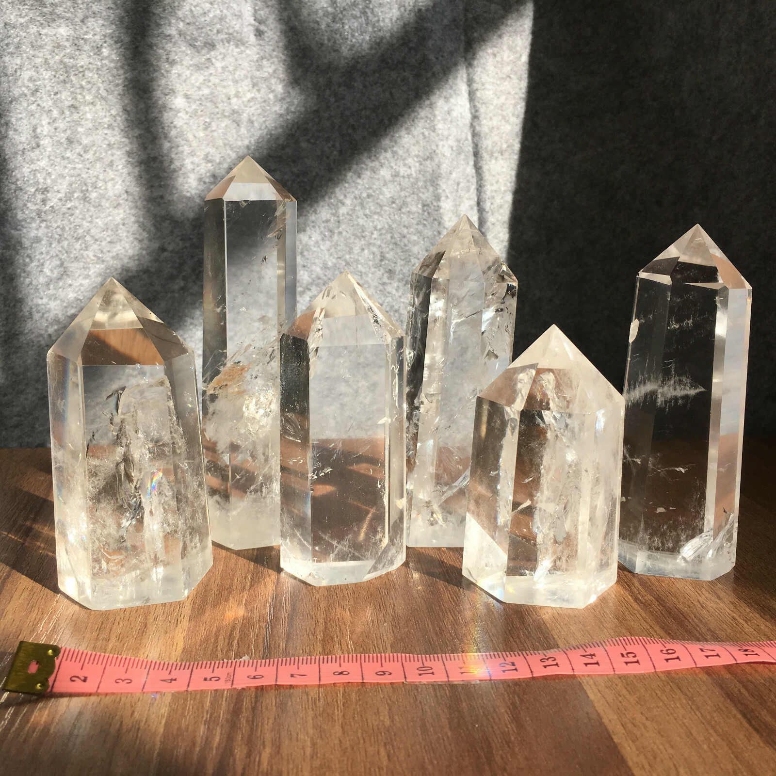 6PCS Natural clear quartz obelisk crystal WAND point healing random