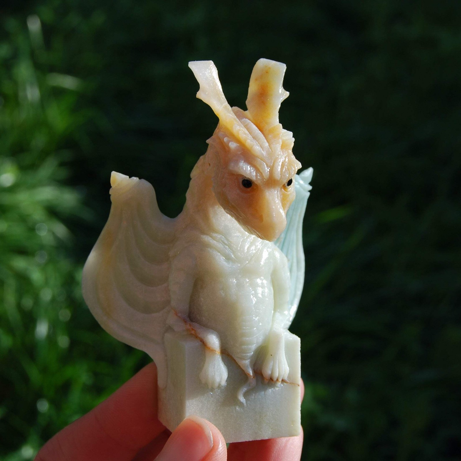 Chinese Amazonite Dragon Crystal Carving