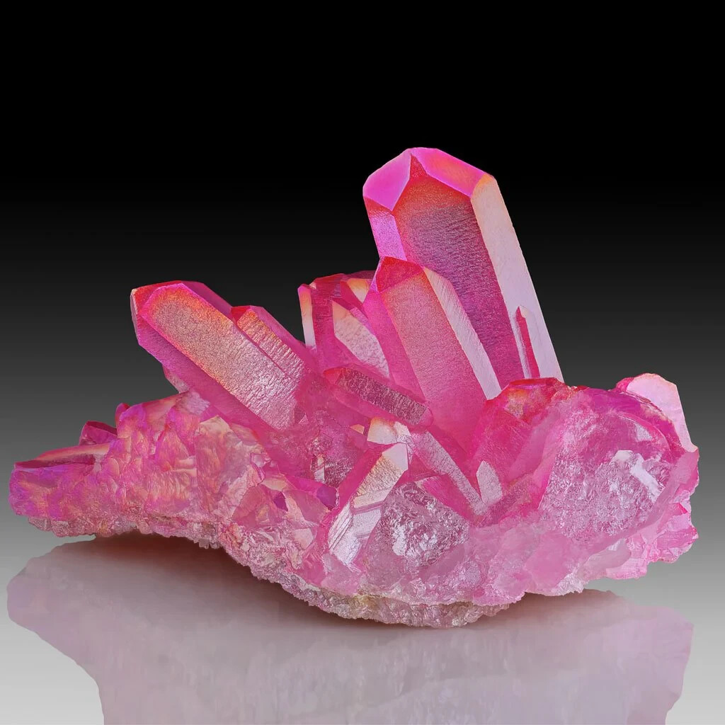 Pink Angel Aura Quartz Cluster – Chakra Healing Crystal for Positive Home Decor