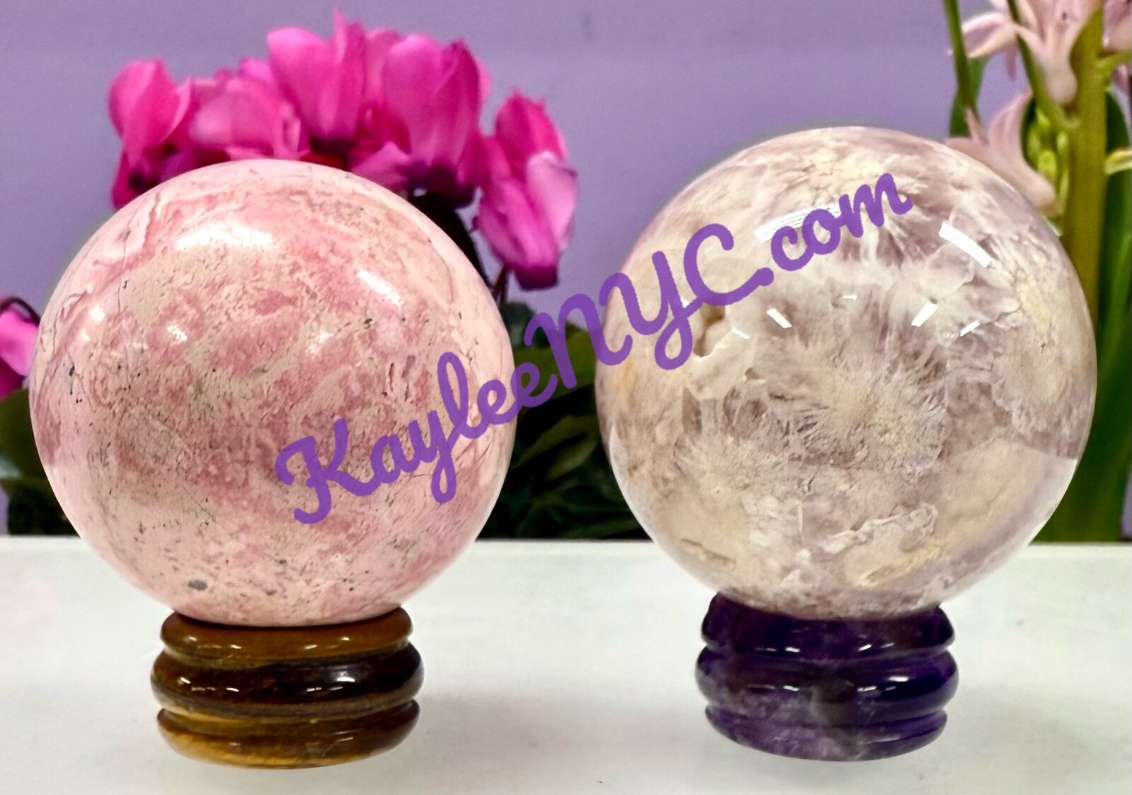 Wholesale Lot 18 PCs Natural Mix Crystal Sphere Stands Healing Energy