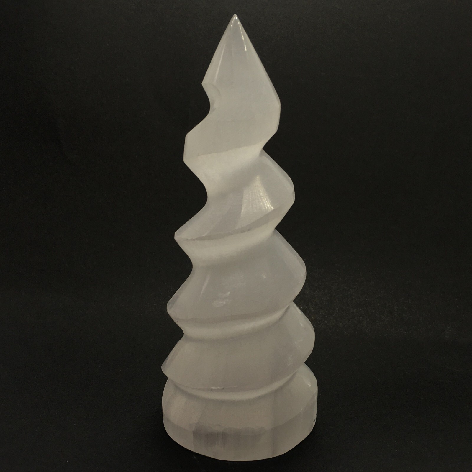 Selenite Spiral Points – 185 Grams- H: 120  mm W:40mm