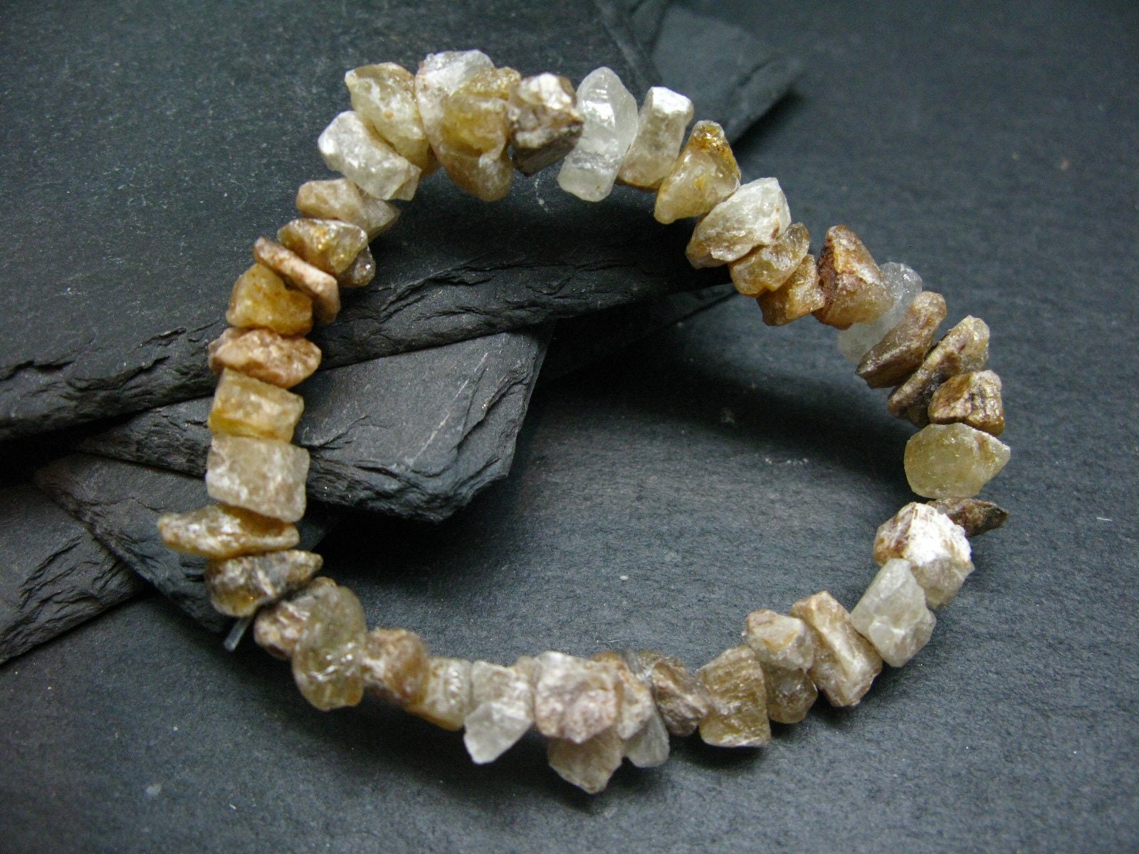 Rare Golden Herderite Bracelet from Brazil ~ 7 Inches ~ 10mm Crystal Beads