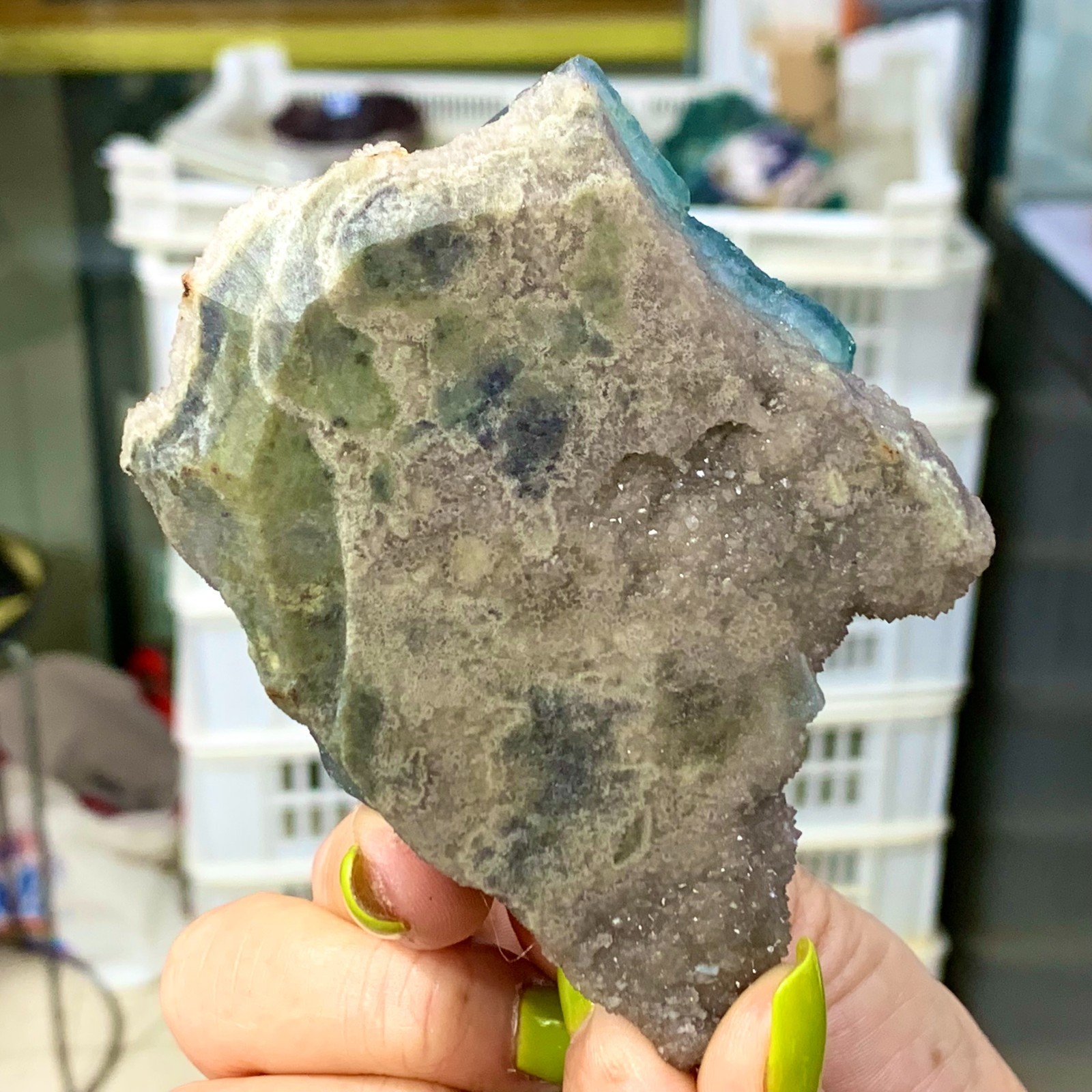 292G Natural Green Phantom Cube fluorite crystal mineral specimen/xianghualing