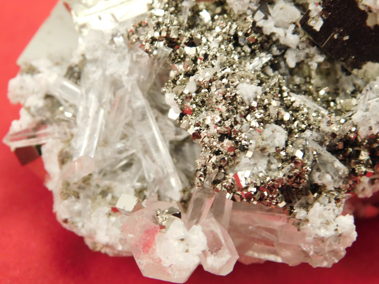 Larger! SUPER Nice PYRITE Crystal CUBE Cluster with Quartz Peru 297gr