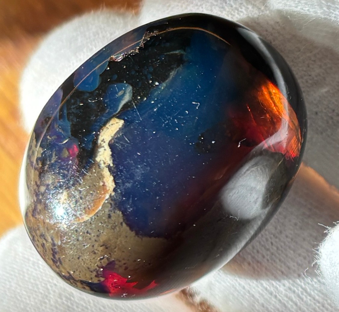 38g LOT 3 AUTHENTIC BLUE AMBER TUMBLE STONES TUMBLES STONE