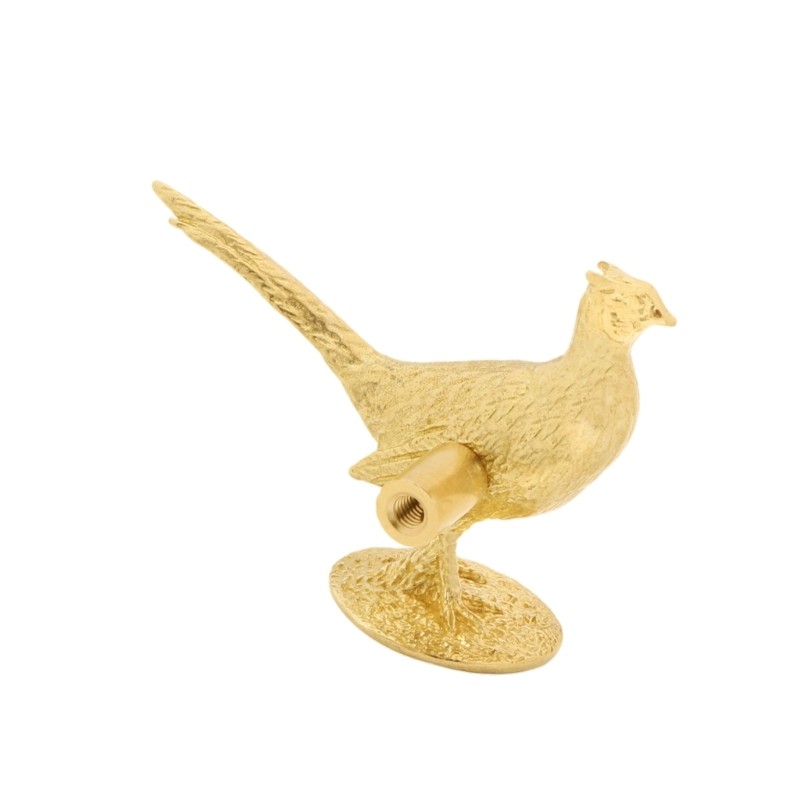 Furniture Handle Long Tail Pheasant Pattern Traditional Chinese Cabinet Knob