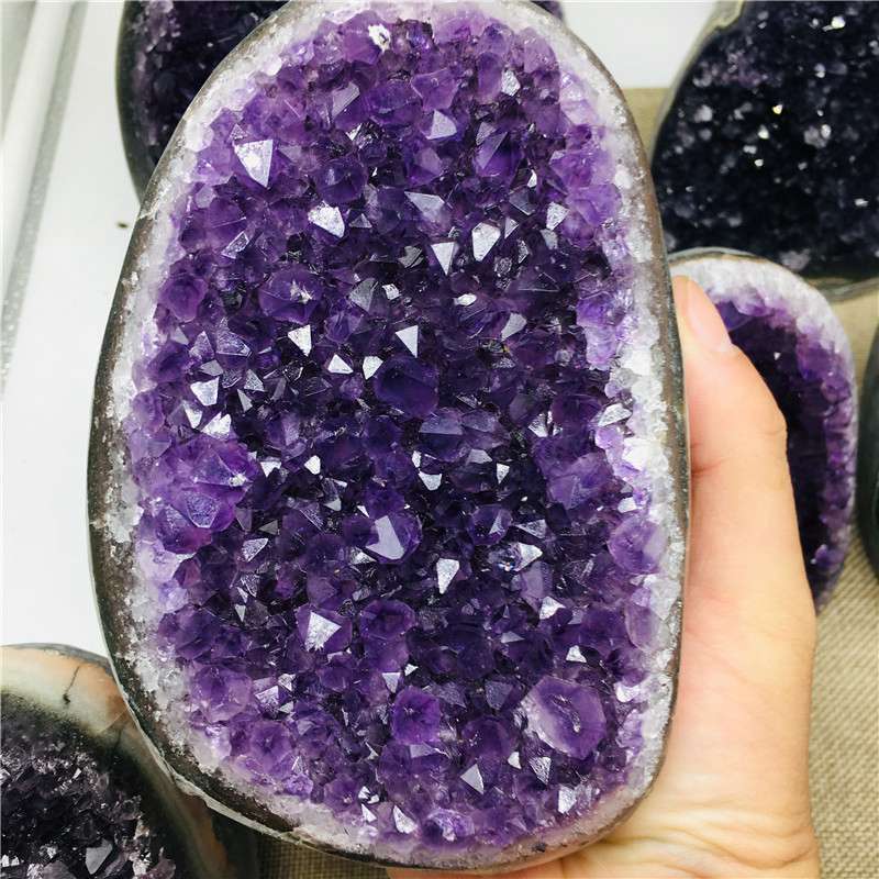 Cut Base Natural Amethyst Quartz Crystal Cluster Healing Stone Geode Specimen US