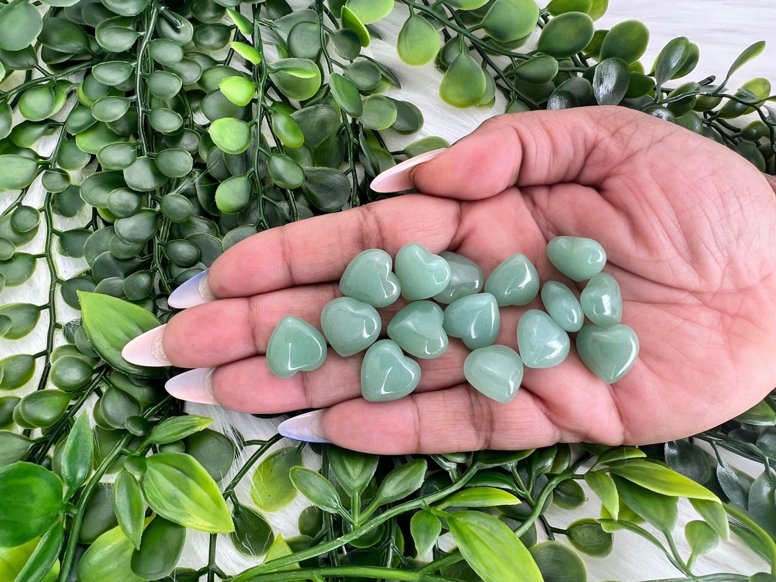 Green aventurine heart – mini green aventurine heart carving – 13mm natural