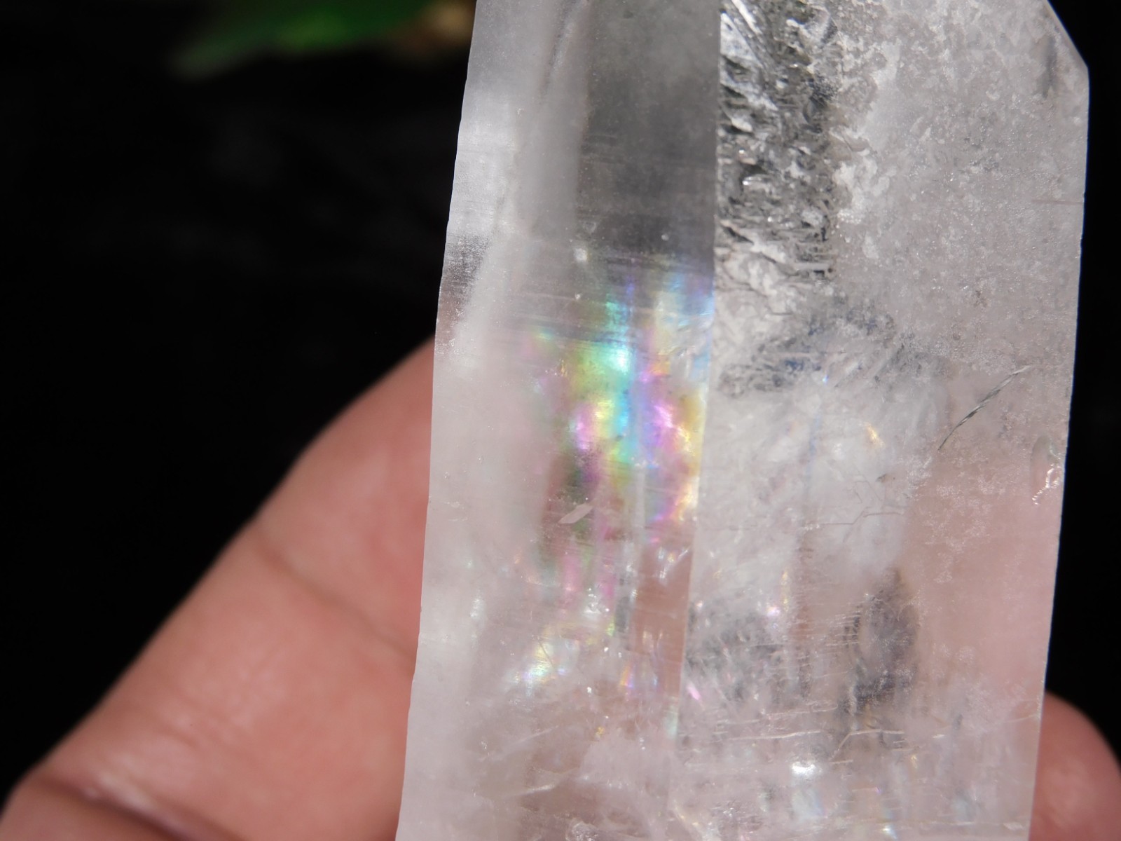 Larger! Semi TRANSLUCENT Quartz Crystal with RAINBOWS From Brazil 236gr