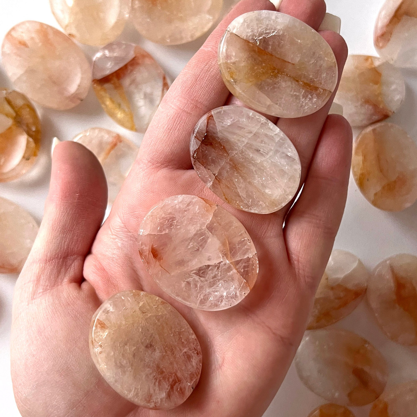Fire Quartz Worry Stone | Hematoid Quartz | Vitality | Self-Worth | Confidence |