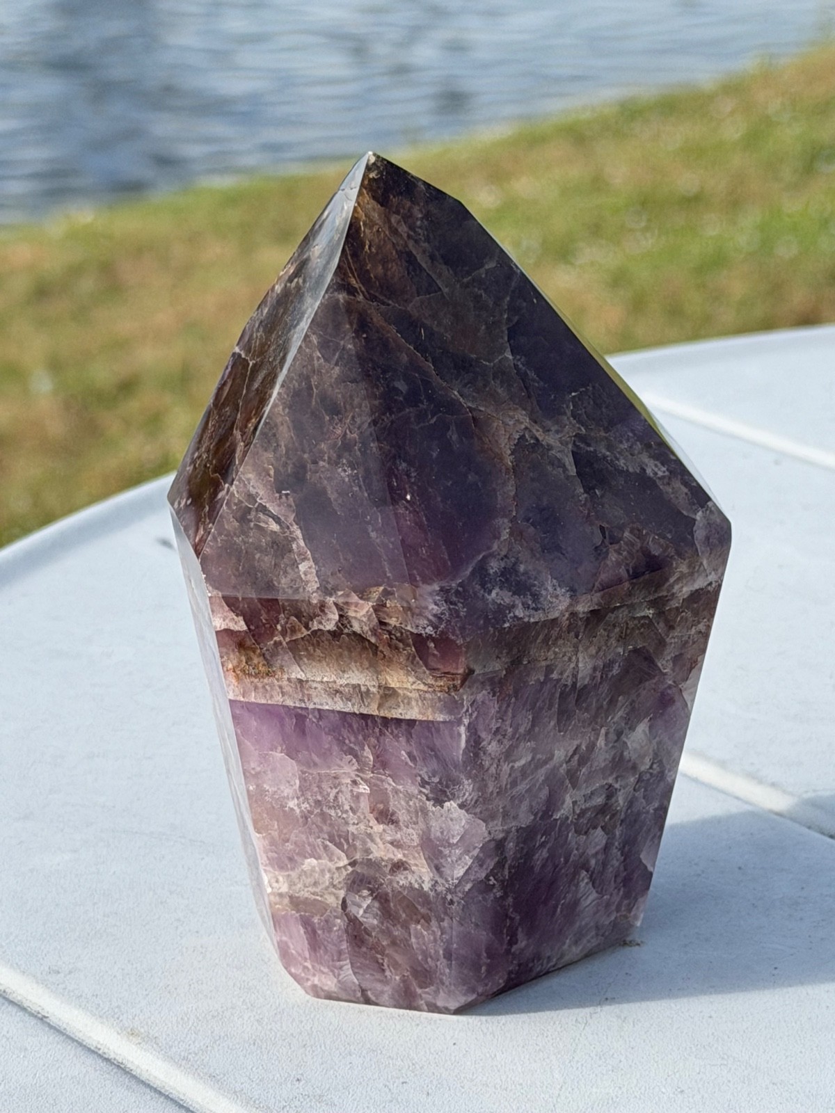 Large 2 LBS Super Seven Melody Stone Tower Generator Point Polished 5″