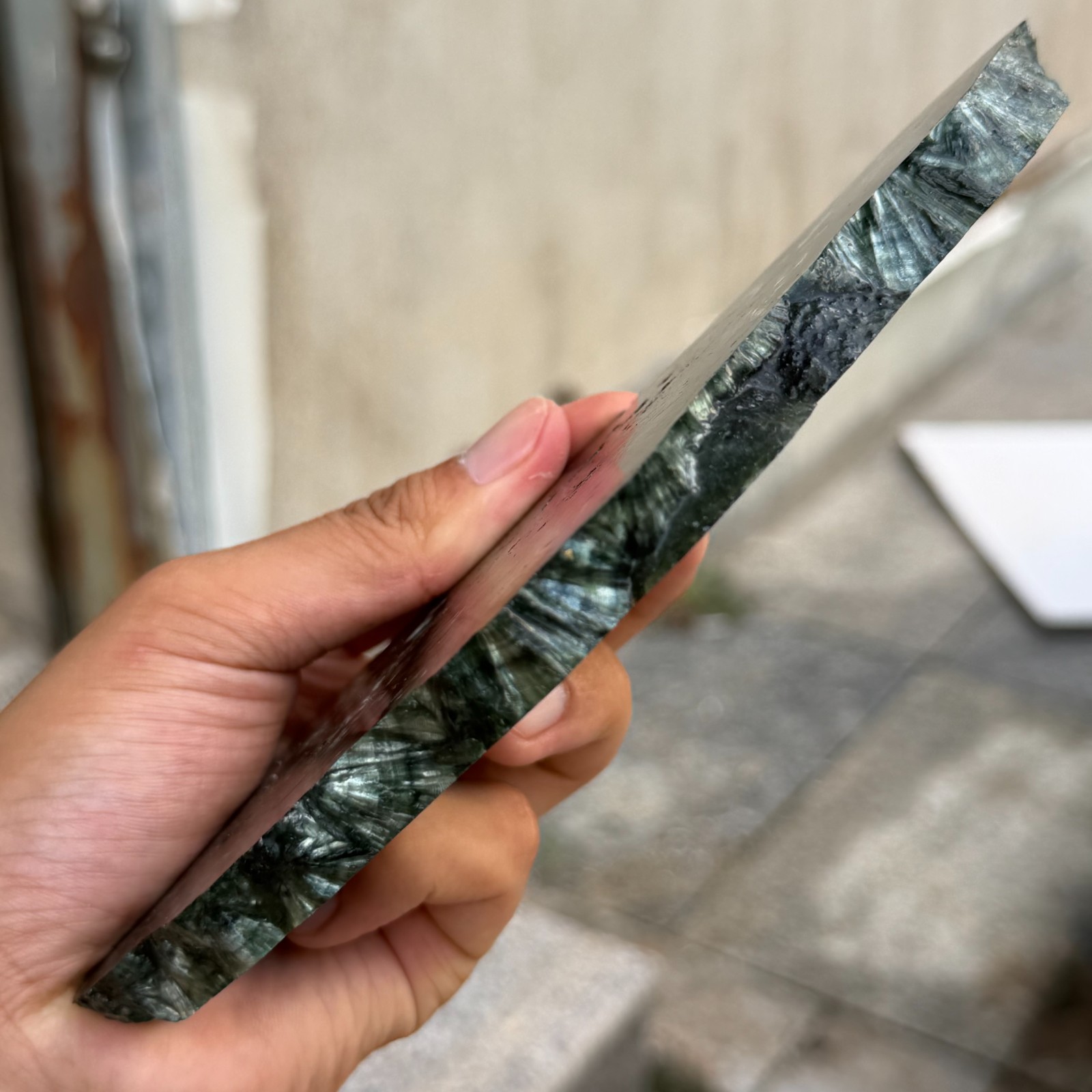 286g Rare Natural Seraphinite Slab Quartz Crystal Reiki Healing (Collection Lv.)