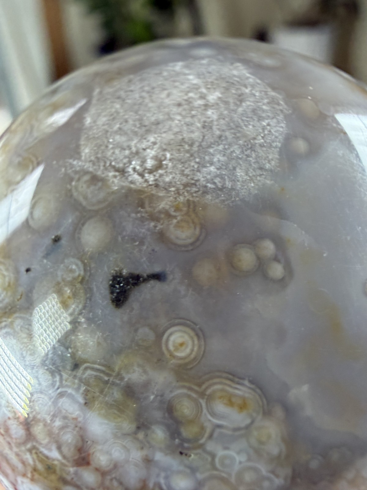 8th Vein Ocean Jasper Sphere – Pink, Green & White Orbs – 7.09 oz