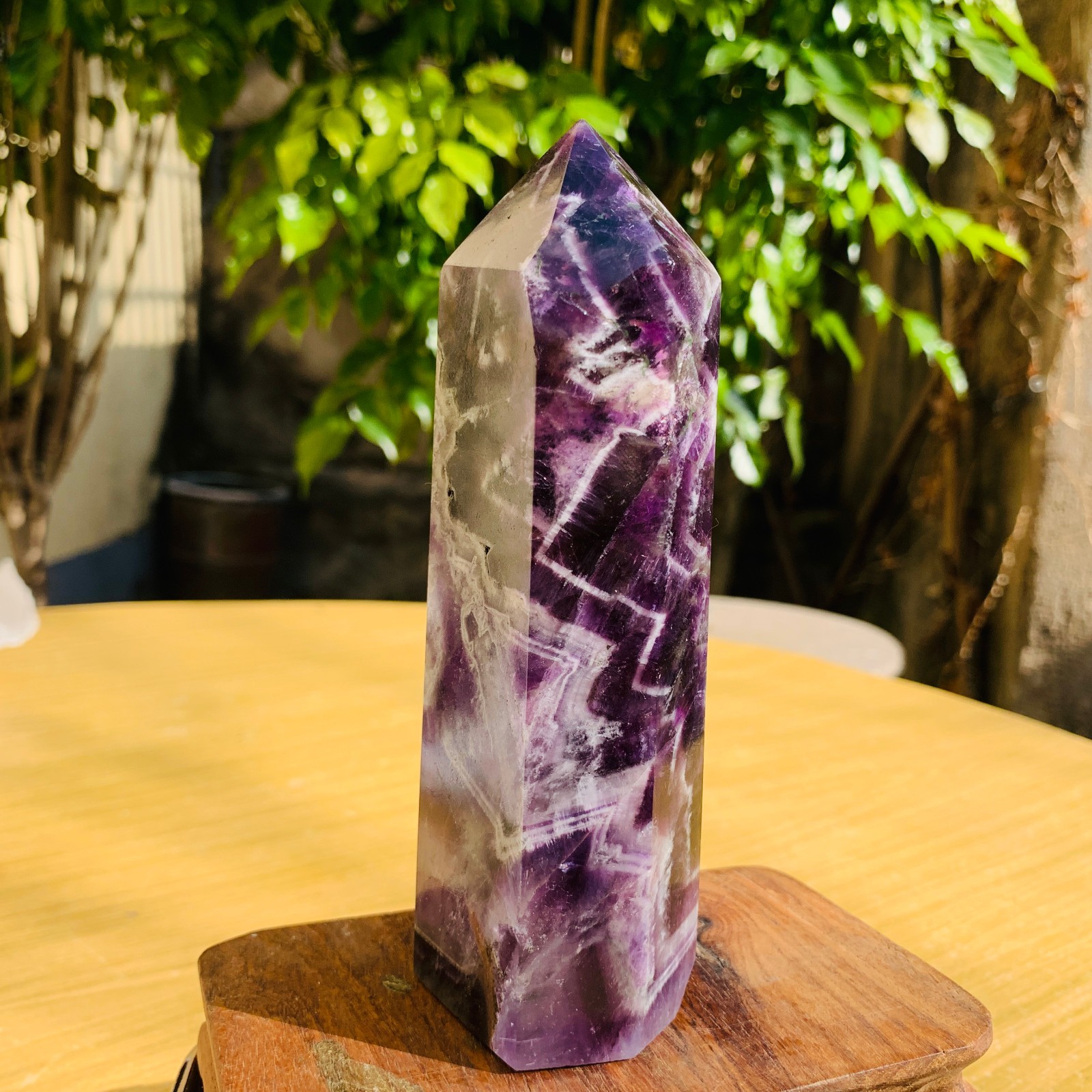 449g Natural Fluorite Healing Crystal Tower Point Obelisk Mineral Speci