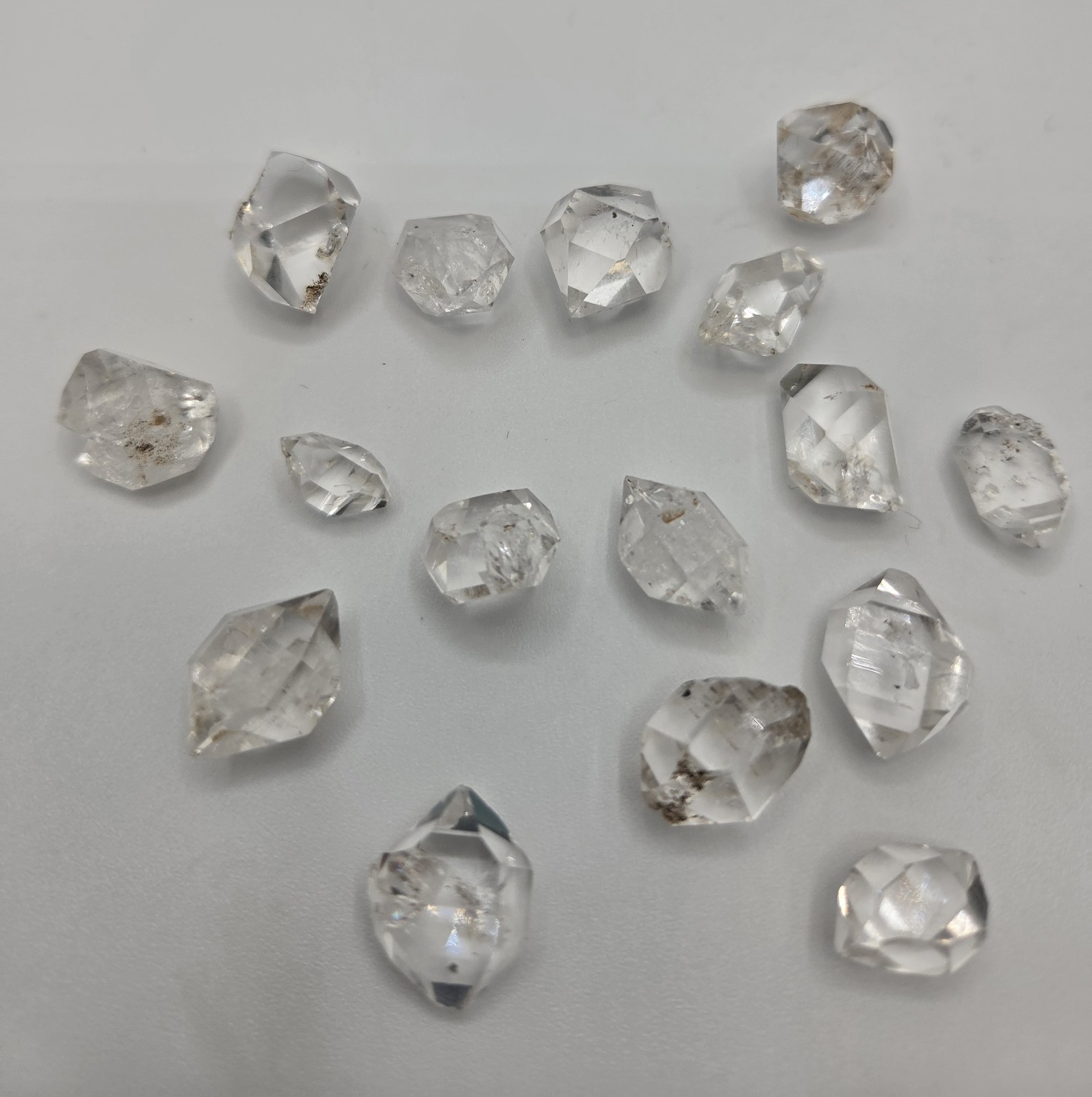 Genuine Herkimer Diamond Lot of 16 from NY – 11 – 17mm long – 25.72 total grams