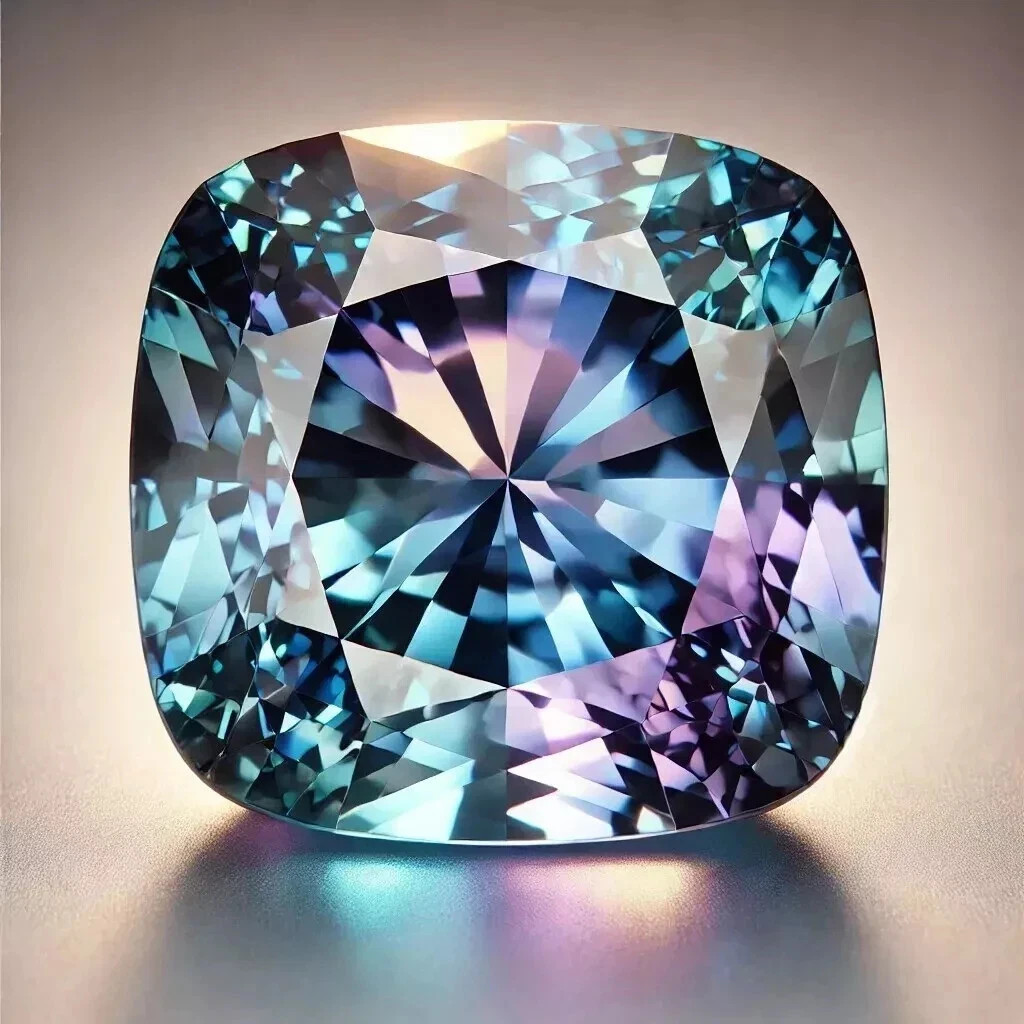 10 Ct+ Natural AA+ CERTIFIED Alexandrite Color Change Cushion Cut Loose Gemstone