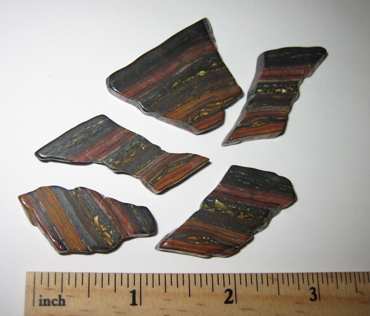 5 TUMBLED POLISHED NATURAL 1.2″- 1.4″ TIGER IRON STONE MINERALS AUSTRALIA 47g *1