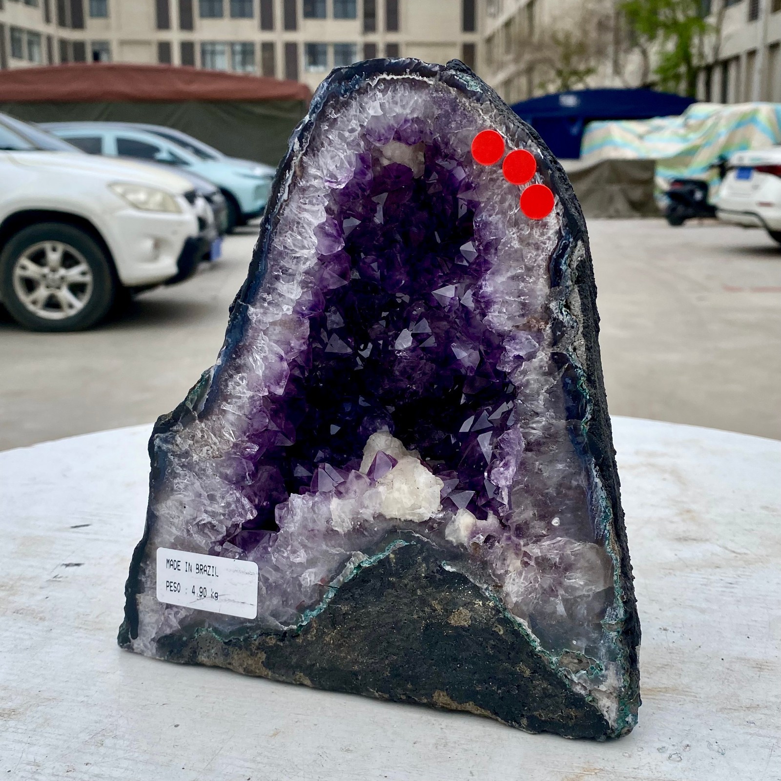 10LB Natural Amethyst Geode Quartz Crystal Cluster Cathedral Energy healing