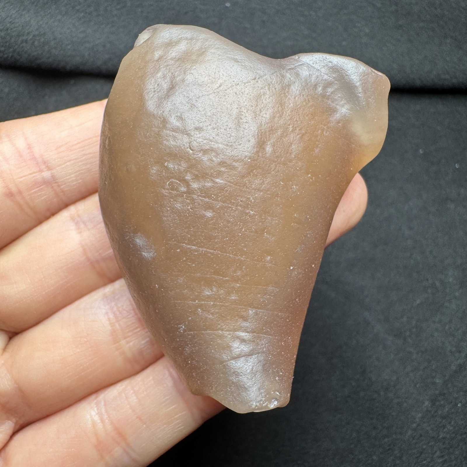 6cm/57.7g Rare Large Alashan Gobi Desert Candy Agate “Sand Bag” Crystal #5058