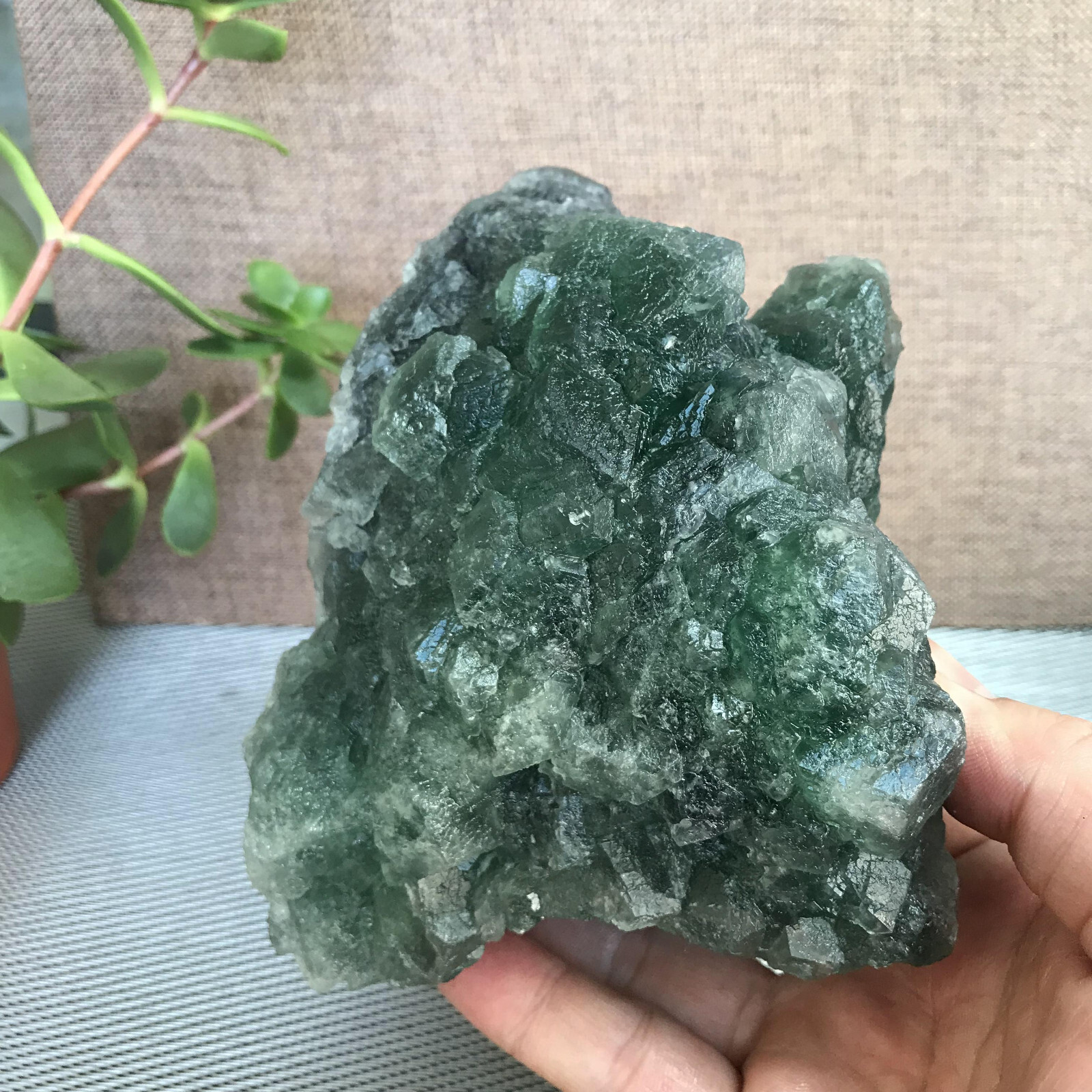 143mm NATURAL Green Cubic FLUORITE Crystal Cluster Mineral Specimen 1.58kg A1279