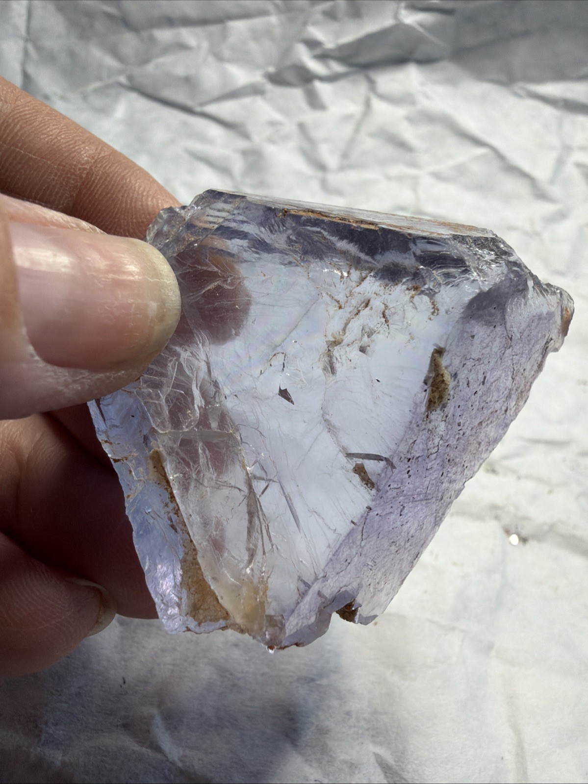 Light Blue and Purple Fluorite with Chalcopyrite Mineral Specimen