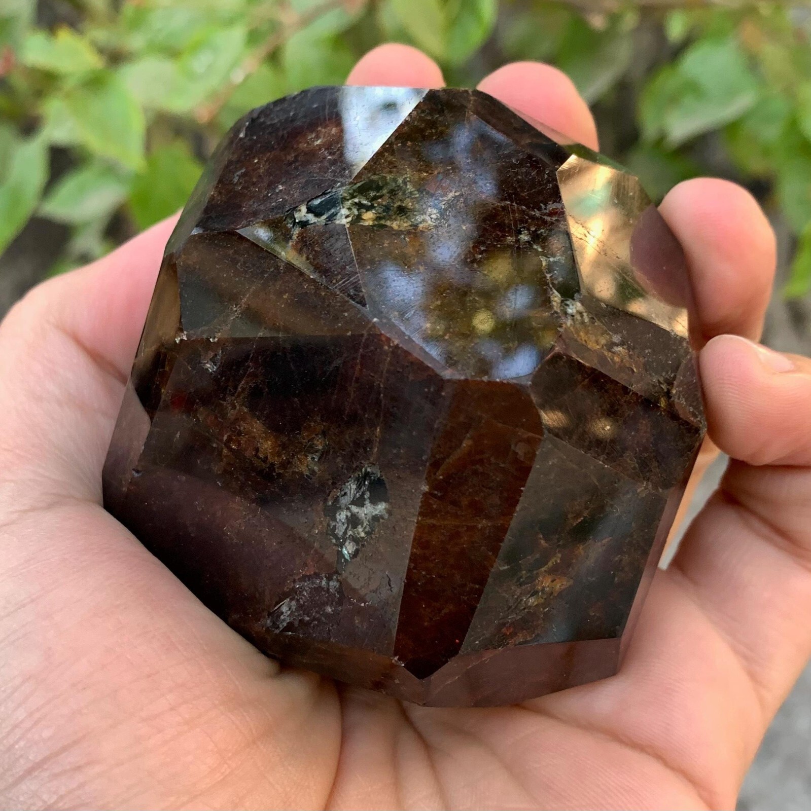 1.34 Lbs Large Lustrous Red Almandine Faceted Garnet, Faceted Red Garnet