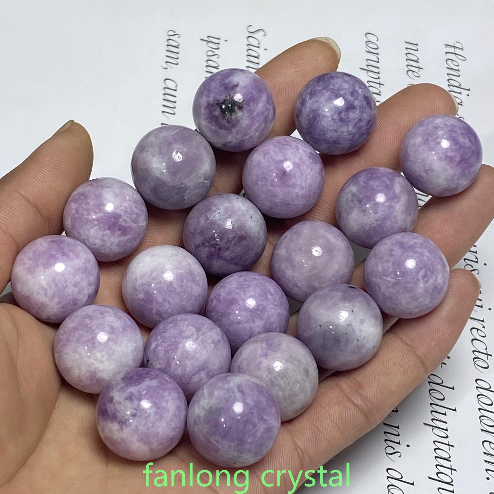 10pc Natural lepidolite Ball Sphere Quartz Crystal Mineral Gem Healing 20mm