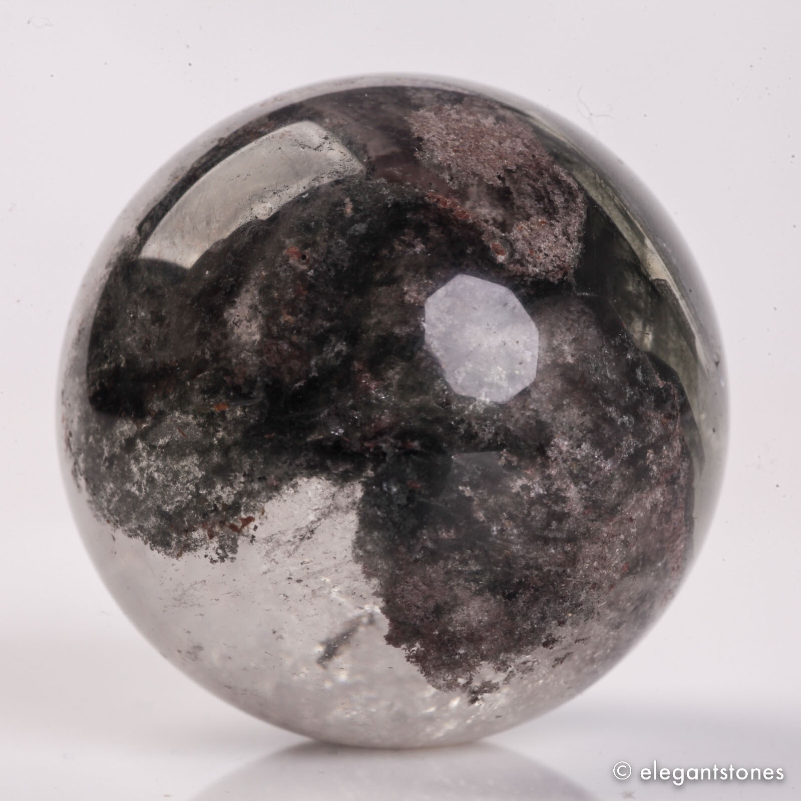 61g35mm Natural Garden/Phantom/Ghost/Lodolite Quartz Crystal Sphere Healing Ball