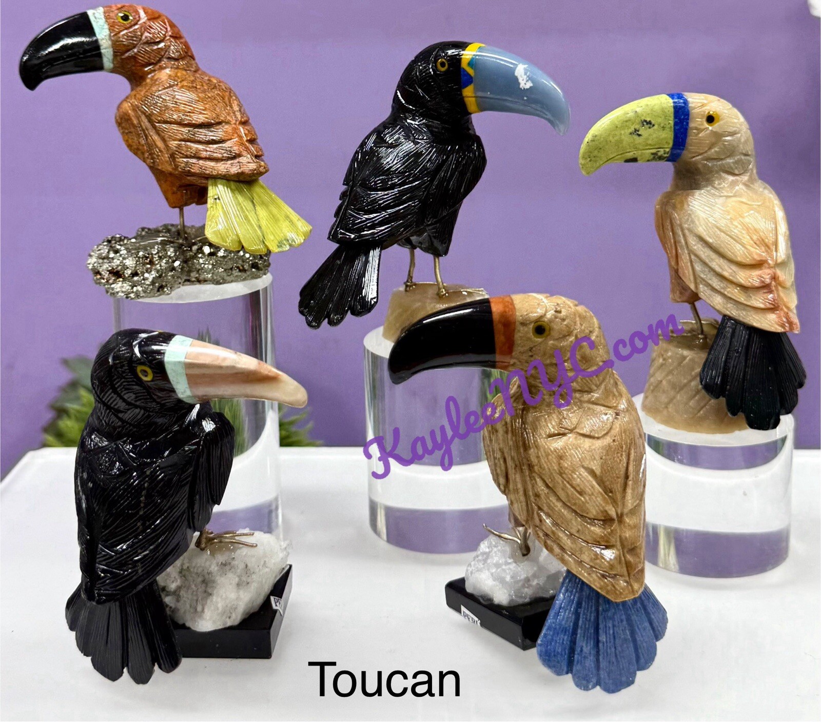 Wholesale Lot 5 PCs Mix Natural Crystals Birds Healing Energy
