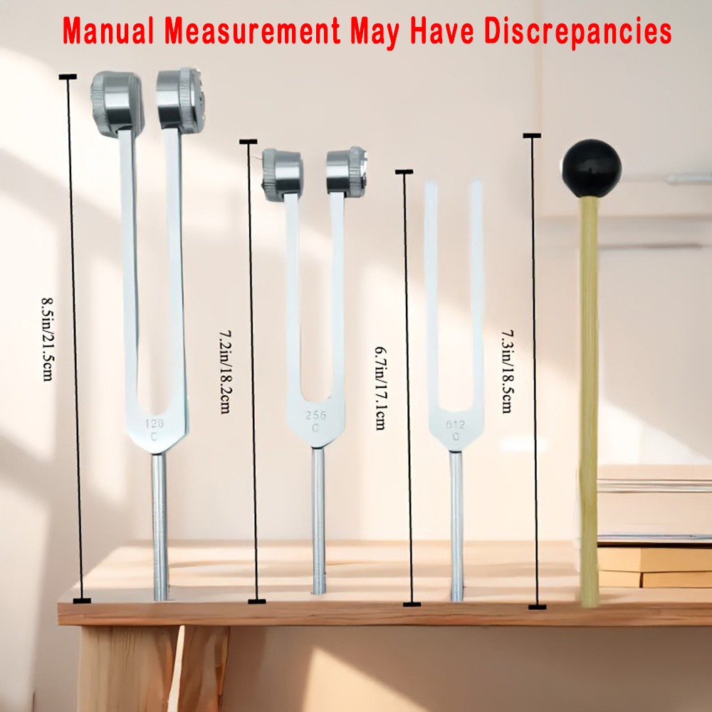 Chakra Healing Tuning Fork Set (128Hz, 256Hz, 512Hz) Aluminum Alloy Neural Tuner