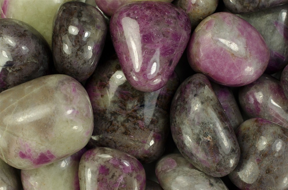 RARE Tumbled Ruby with Anthropolite – 3 Pieces – Crystal Healing, Reiki, Wicca