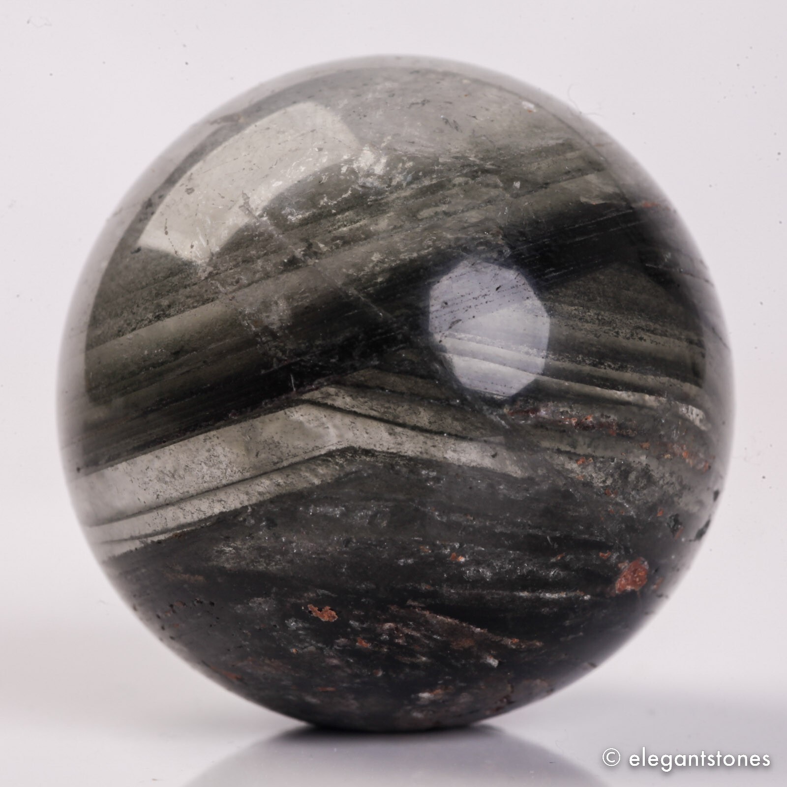 56g34mm Natural Garden/Phantom/Ghost/Lodolite Quartz Crystal Sphere Healing Ball