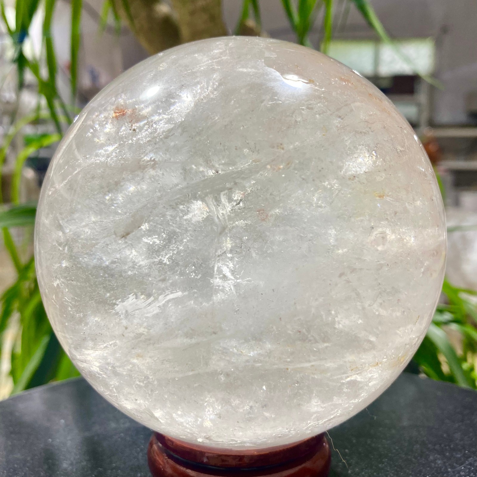 3.99LB white crystal transparent quartz crystal ball Reiki repair