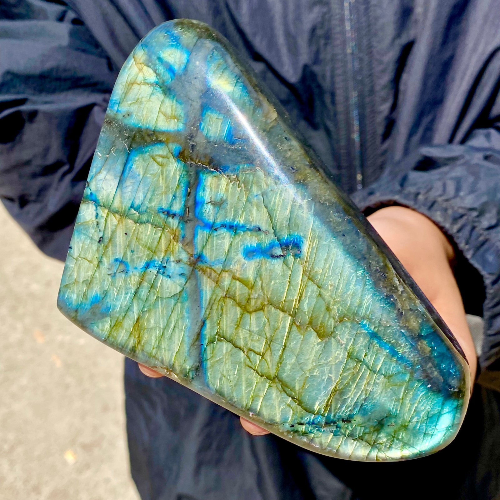 1.73LB Natural elongated stone Madagascar polished crystal healing stone