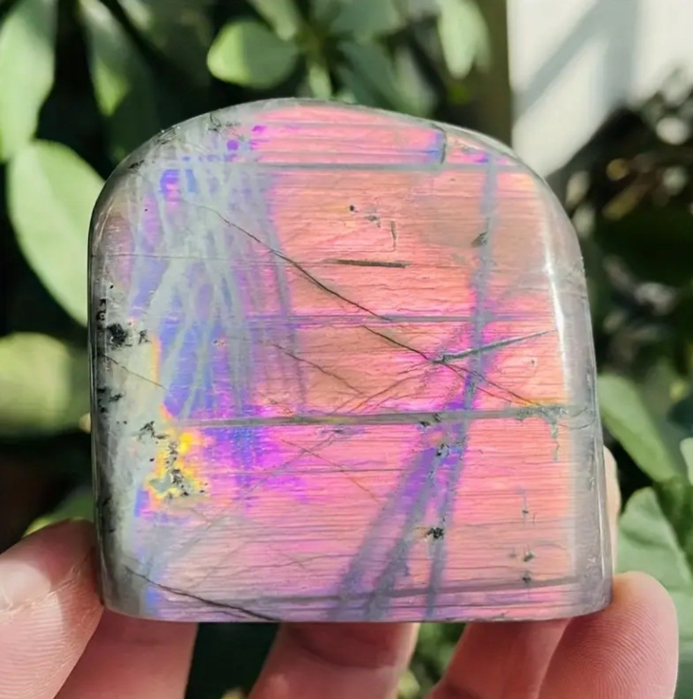 Natural Flash Labradorite Free Form Standing Stone Healing Crystal Home Ornament
