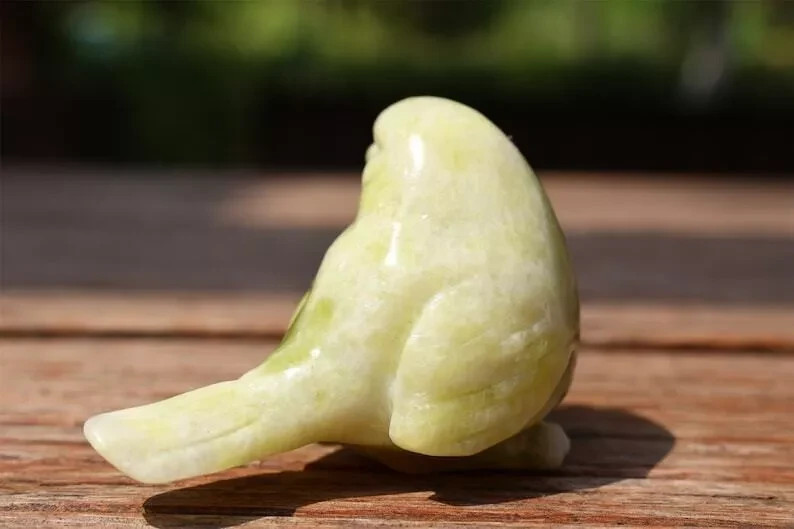 2.4” Natural Lantian jade Quartz Carved Bird Skull Crystal Reiki Decor Gift 1pc