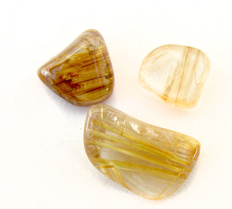 3pcs A+ Golden RUTILATED QUARTZ Crystal Rutile Gemstone Polished Rock HEALING NR
